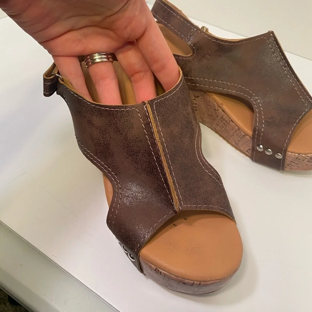 Size 5.5 Platform Wedge in brown